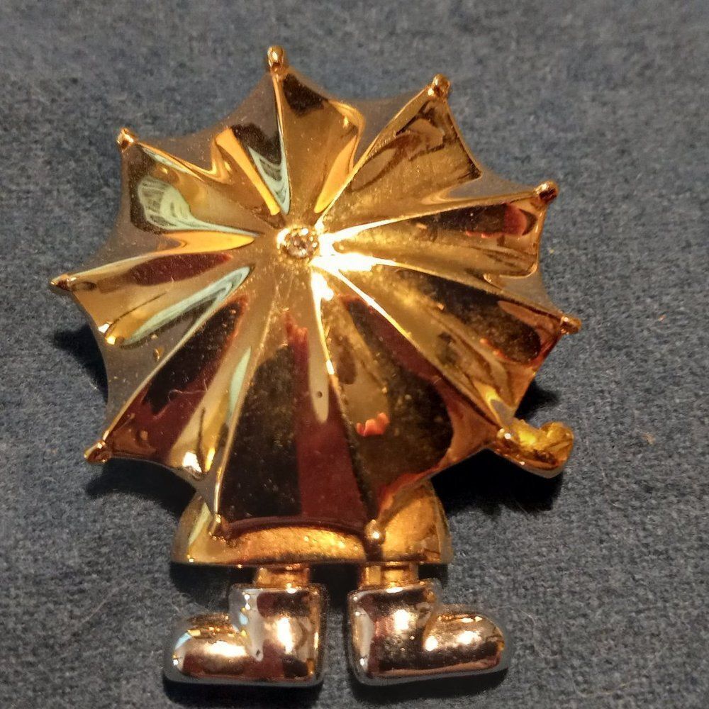 Vintage LR Umbrella brooch